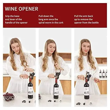 Wine Bottle Opener Rabbit Corkscrew Set-[2020 Upgraded] Demenades Wine Opener Kit With Foil Cutter,Wine Stopper And Extra Spiral,Professional Grade-Copper