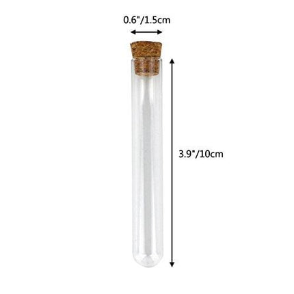 DEPEPE 30pcs 13ml Small Clear Glass Test Tubes with Cork Stoppers, 15×100mm