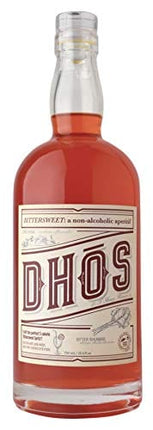 Dhos Bittersweet - Handcrafted Non-Alcoholic Aperitif With Flavors Of Rhubarb, Fruit & Bitter Herbs - Non-Alcoholic Spirit To Mix Delicious Mocktails - Keto-Friendly, Zero Sugar, Zero Proof - 750 ML