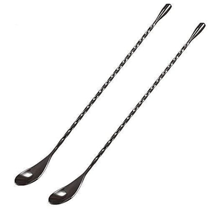 DIFENLUN 12 Inches Mixing Spoon Stainless Steel, Spiral Pattern Bar Spoon for Cocktail Shaker Tall Cups
