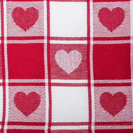 DII CAMZ36338 Valentine's Day 100% Cotton Napkin Set, Machine Washable, Checkered Heart, 6 Piece