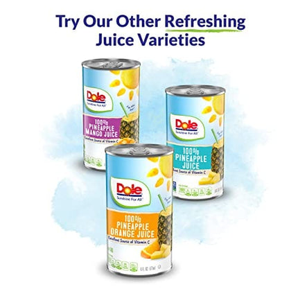 Dole 100% Juice, Pineapple, 46 Ounce Cans (Pack of 6)