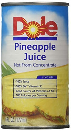 Dole Pineapple Juice 6 6-oz. cans (Pack of 6) = 36 cans