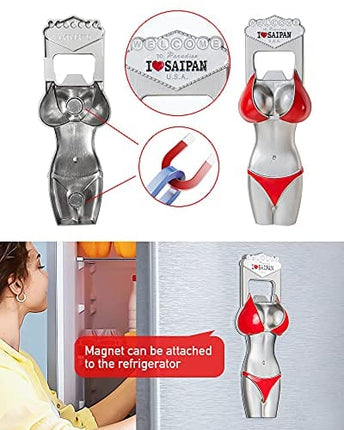 Donnkes Novelty Beer Bottle Opener, Sexy Naked Lady Shape Can Beer Opener with Magnet, Metal Wine Bottle Cap Opening Tool for Kitchen Bar Restaurant, Birthday Gifts for Men