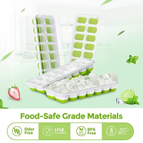 Ice Cube Tray with Lid, Ice Trays for Freezer Comes with Ice Bin, Ice Lid  and Tongs, Press to Release All Ice Flexible Durable Plastic Stackable  Design,BPA Free - China Ice Cube