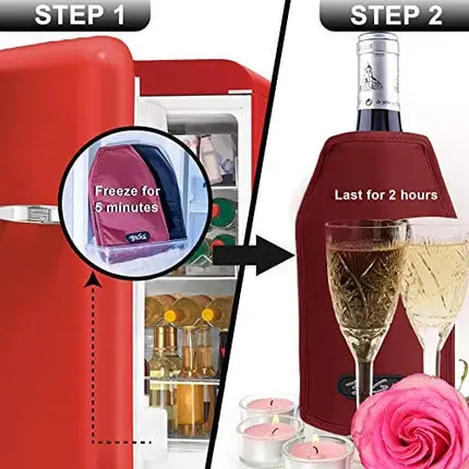DOZZZ Wine Cooler Sleeve with Protector Keep Cool and Chill 2 Hours Up for Luxury Champagne Burt White Red Wine