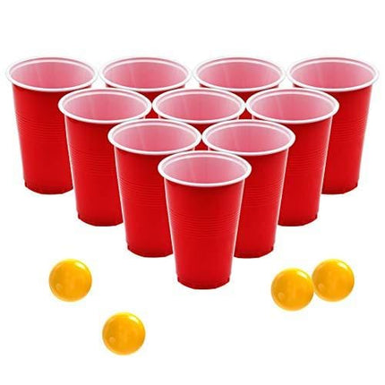 DR.DUDU Beverage Pong Cups and Balls Set, Giant Beverage Pong Game Set with 24 Cups 24 Pong Balls, 16oz