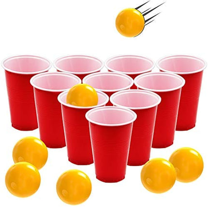 DR.DUDU Beer Pong Game Set, 16 Oz Beer Pong Cups and 1.6 Inch Balls Set for Pool Party, Camping, Beach - 24 Disposable Cups & 24 Balls