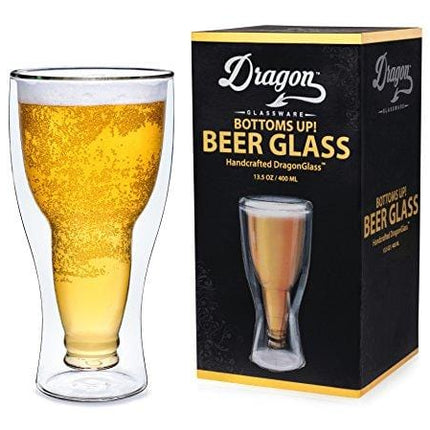 Dragon Glassware Beer Glass, Insulating Double Walled Glass, 13.5-Ounce