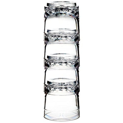 Drinique Elite Rocks Unbreakable Tritan Whiskey Glasses, 10 oz (Set of 4), Clear