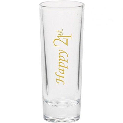 21st 2 oz. Shooter Shot glass Birthday Part Twenty One with Breathalyzer (Gold)