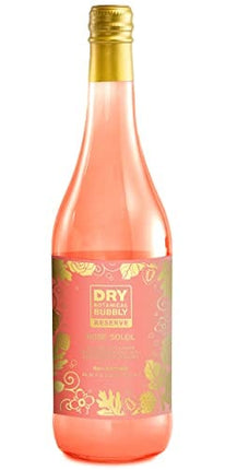 DRY Botanical Bubbly Reserve Rosé Soleil - All-Natural Wine Alternative - Elevate Every Celebration with Zero Proof Alcohol - Non-GMO and Low Sugar - Caffeine, Gluten, and Sodium Free, 750mL Bottle