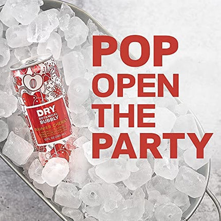 DRY Non-Alcoholic Cherry Botanical Bubbly I 4 Clean Ingredients I Delicious Way to Be Sober & Social I Zero Proof Mocktail Mixer I Craft Non-Alcoholic Multi-Use Beverage, 12 Fl Oz (Pack of 12)