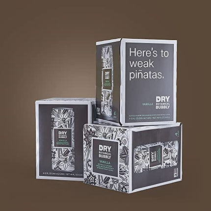 DRY Non-Alcoholic Vanilla Botanical Bubbly I 4 Clean Ingredients I Delicious Way to Be Sober & Social I Zero Proof Mocktail Mixer I Craft Non-Alcoholic Multi-Use Beverage, 12 Fl Oz (Pack of 12)