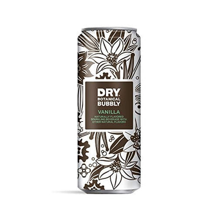 DRY Non-Alcoholic Vanilla Botanical Bubbly I 4 Clean Ingredients I Delicious Way to Be Sober & Social I Zero Proof Mocktail Mixer I Craft Non-Alcoholic Multi-Use Beverage, 12 Fl Oz (Pack of 12)