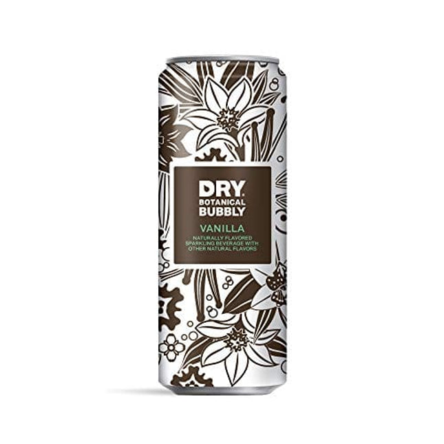 DRY Non-Alcoholic Vanilla Botanical Bubbly I 4 Clean Ingredients I Delicious Way to Be Sober & Social I Zero Proof Mocktail Mixer I Craft Non-Alcoholic Multi-Use Beverage, 12 Fl Oz (Pack of 12)
