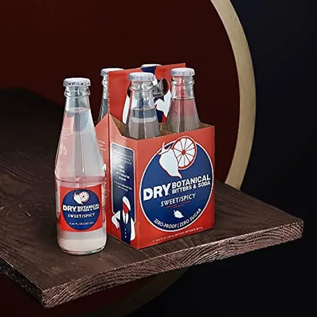 DRY Sparkling Alcohol-Free Botanical Bitters & Soda| Ready To Drink Non-Alcoholic Cocktail | Zero Alcohol | Zero Sugar | 12 pack, 8.45 oz bottles (Sweet & Spicy)