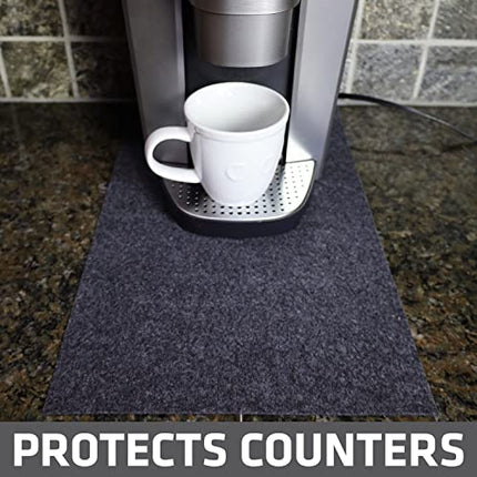 Drymate Coffee Maker Mat, (Coffee Station Bar Accessory) Protects Kitchen Countertops From Spills, Stains & Scratches - Absorbent/Waterproof/Machine Washable (USA Made) (12” x 20”) (Charcoal)