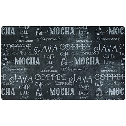 Drymate Coffee Maker Mat, (Coffee Station Bar Accessory) Protects Kitchen Countertops From Spills, Stains & Scratches - Absorbent/Waterproof/Machine Washable (USA Made) (12” x 20”) (Java Chalkboard)