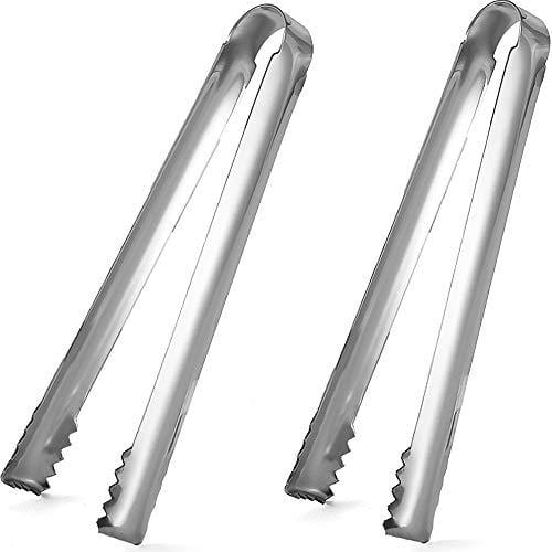 Spring Loaded Small Tongs Kitchen Utensils 2-Pack Stainless Steel S With Saw Teeth - Spring ...