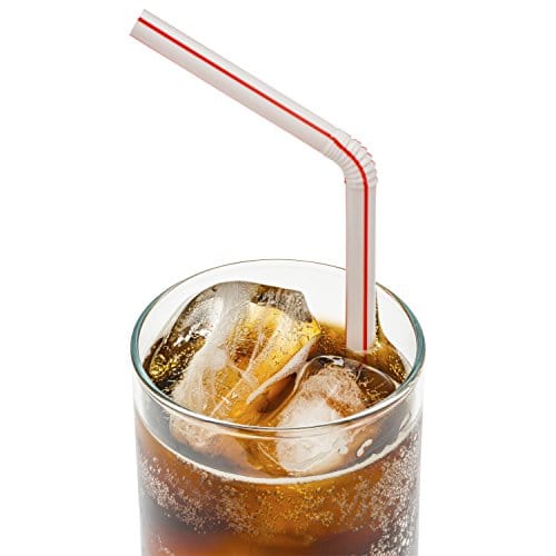 thumbnail image 2 of Flexible Plastic Straws Colored BPA-Free Disposable Bendy Straw 8″ Long (200 Pack, Colorful 2 of 9