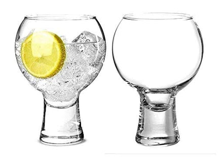 Ikonic Like Alternato Set of 2 Gin Glasses, Short Stem Glasses 19oz 540ml | Balloon Gin Spanish Copa