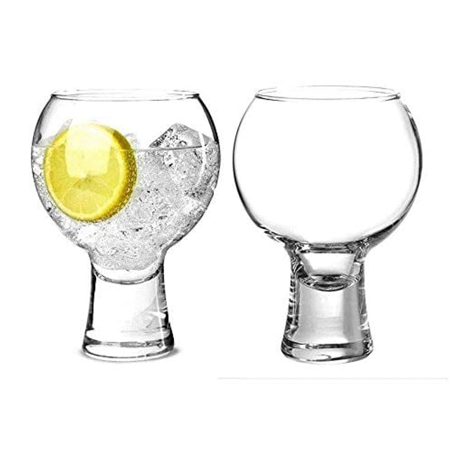 Ikonic Like Alternato Set of 2 Gin Glasses, Short Stem Glasses 19oz 540ml | Balloon Gin Spanish Copa
