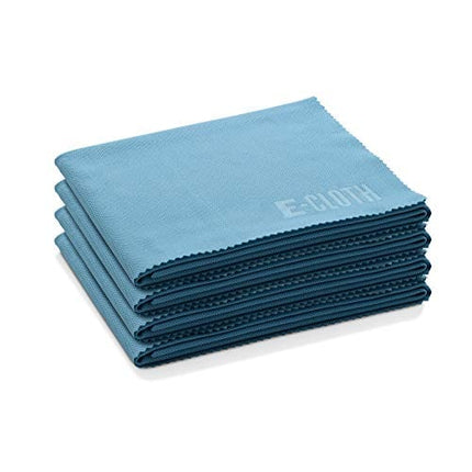 E-Cloth Glass & Polishing Cloths, Premium Microfiber Glass Cleaner, Great for Windows, Glass and Mirrors, Washable and Reusable, 100 Wash Guarantee, Alaskan Blue, 4 Pack
