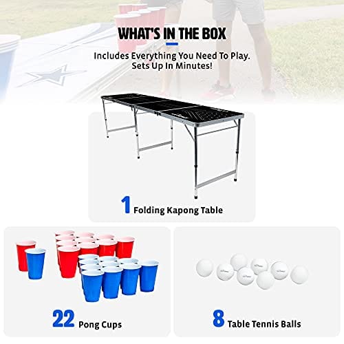 6-Set Beer Pong Game Kit - Complete With Balls & Carrying Case For Parties