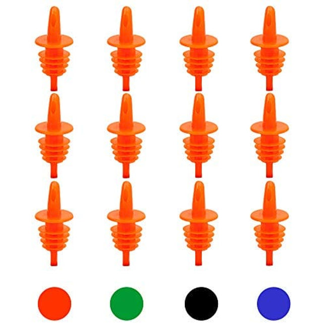 eHomeA2Z Free Flow Pourers Plastic Spouts Bar Snow Cone Supplies Ice Slushie (Red, 12)