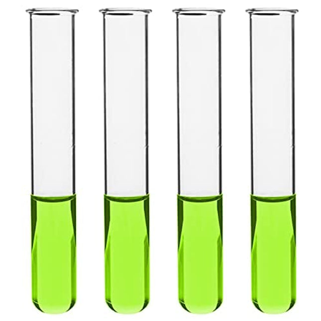 32PK Test Tubes, 30ml - Borosilicate 3.3 Glass - 1.2mm Thick Walls, Beaded Rim - Superior Heat & Chemical Durability - 5.9" Tall, 0.8" Diameter - Eisco Labs