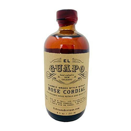 El Guapo Bitters Classic Greek Style Rose Cordial Syrup (16.5oz)