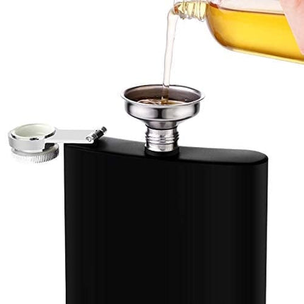 Elcoho 6 Sets 8 Ounce Stainless Steel Hip Flask Fluid-tight Flask Set with 6 Pieces Stainless Steel Shot Cups and Funnel
