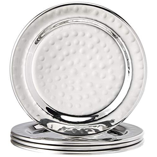 Elegance Hammered 4-Inch Stainless Steel Coasters, Set Of 4