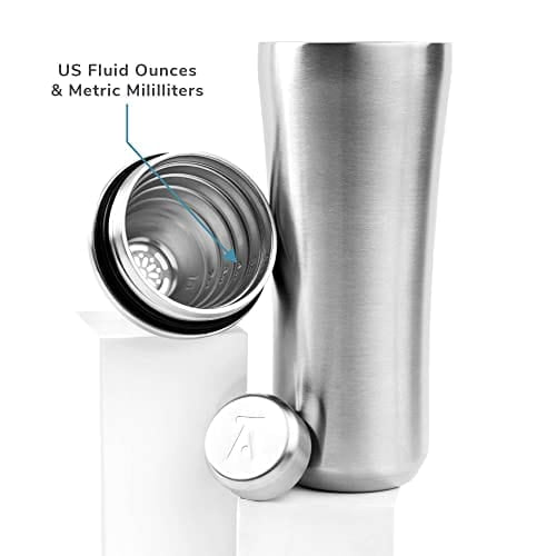 SUTENG Cocktail Shaker, Martini Shaker Food Grade Stainless Steel, 25