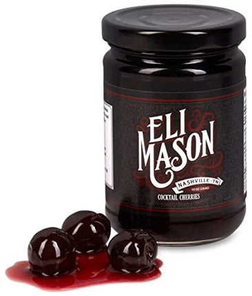 Eli Mason Cocktail Cherries Perfect for Old Fashions and Manhattans - Each Jar is 10 ounces and Contains Approximately 20 Cherries - Top Off Your Favorite Drink (1 Jar (10 ounces))