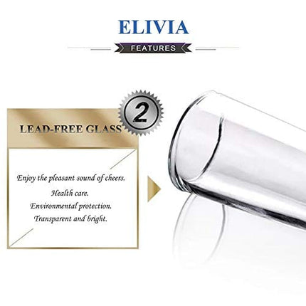 Elivia Shot Glass Set with Heavy Base, 1.2 oz (12 pack ) Clear Glasses for Whiskey and Liqueurs - JM02