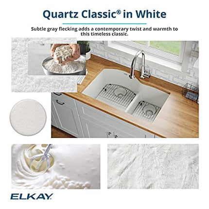 Elkay Quartz Classic ELGRU13322WH0 White Single Bowl Undermount Sink