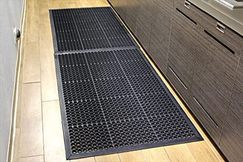 Crablux Anti-Fatigue Rubber Floor Mats for Kitchen New Bar Rubber Floor Mats Commercial Heavy Duty Floor Mat Black 36 60