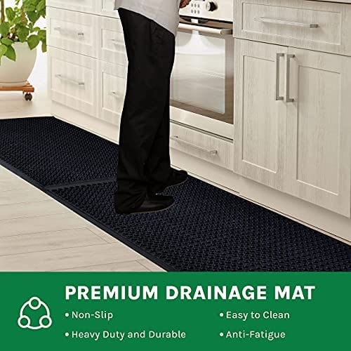 CRABLUX Rubber Door Mats Anti-Fatigue Floor Mat for Kitchen