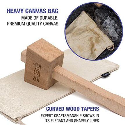 Lewis Bag & Ice Mallet - Manual Ice Crusher Wooden Hammer - Canvas Crushing Bag - Crushed Ice Bar Cocktails - Bartender & Kitchen Tools Kit by Eparé