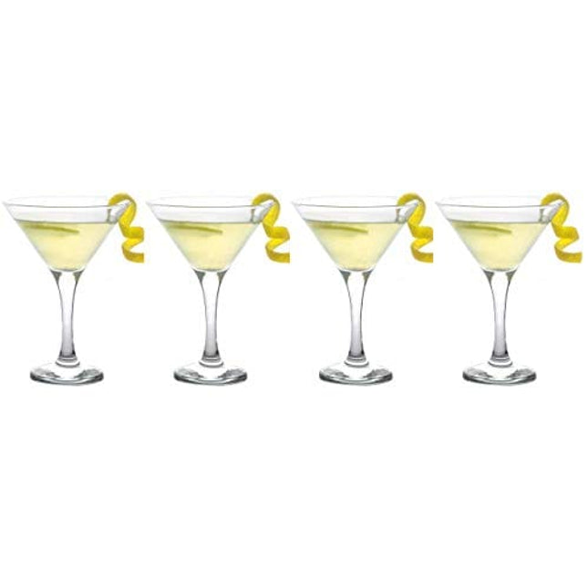 epure Milano Collection 4 Piece Stemmed Martini Glass Set - For Drinking Martinis, Manhattans, Vodka, Gin, and Cocktails (Martini Glass (6 oz))