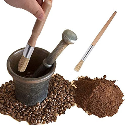 Coffee Machine Cleaning Brush Set 4 Pieces Coffee Cleaning Brush Wooden Cleaning Brush for Grinders and Nylon Espresso Brush for Coffee Machine Group Head