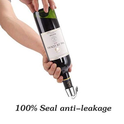 ERHIRY Wine Bottle Stopper Stainless Steel, Wine Bottle Plug with Silicone, Expanding Beverage Bottle Stopper, Reusable Wine Saver, Bottle Sealer Keeps Wine Fresh, Best Gift Accessories (2)