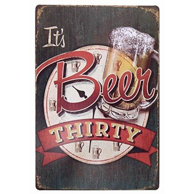 ERLOOD It's Beer Thirty Vintage Funny Home Decor Tin Sign Retro Metal Bar Pub Poster 8 x 12