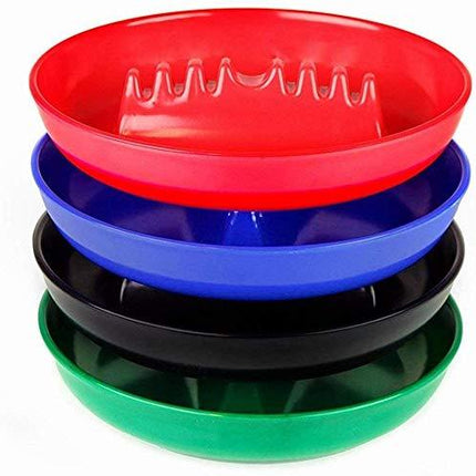 Set of 4 Assorted Colors - Round Plastic Melamine Cigarette Cigar Ashtray Tabletop Ash Tray By Escest