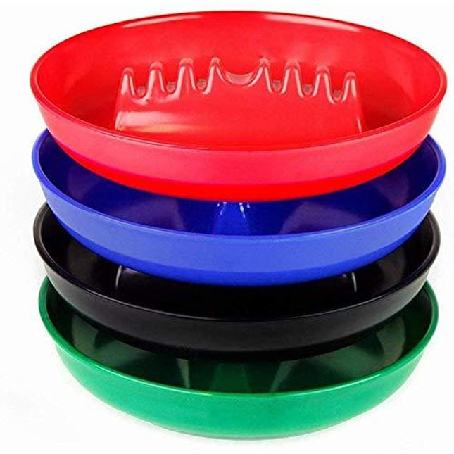 Set of 4 Assorted Colors - Round Plastic Melamine Cigarette Cigar Ashtray Tabletop Ash Tray By Escest
