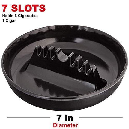 Set of 4 Assorted Colors - Round Plastic Melamine Cigarette Cigar Ashtray Tabletop Ash Tray By Escest