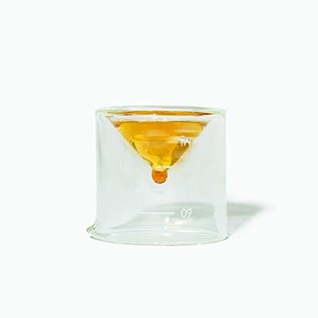 Ethan + Ashe - Cocktail Jigger For Bartending - Lab Series - Durable Borosilicate Glass - 15ml, 30ml, 45ml, and 60ml Measuring Cup In One