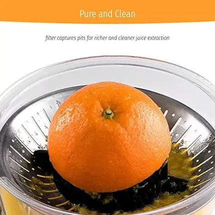 Eurolux ELCJ-1700 Electric Citrus Juicer Squeezer, for Orange, Lemon, Grapefruit, Stainless Steel 160 Watts of Power Soft Grip Handle and Cone Lid for Easy Use